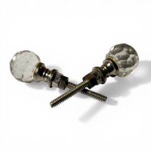 Tiny faceted glass drawer knob clear