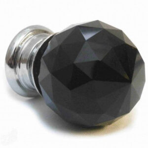 1. Black faceted glass cupboard knobs set of 10 clearance 30mm