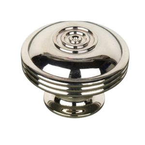 Large Edwardian Bloxwich Cupboard Knob in unlacquered nickel with traditional beehive design.