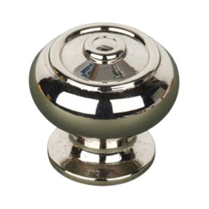Edwardian Bloxwich Cupboard Knob in unlacquered nickel, 32mm solid brass beehive furniture knob.