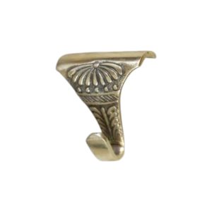 Picture Rail Hook – Cast Brass – Floral Design