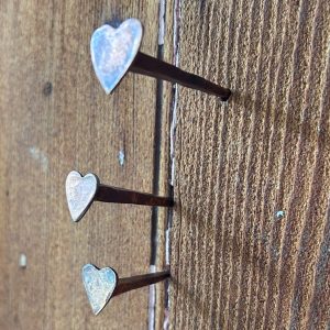 Heart Head Nails - Antique Copper Finish -Set of 3