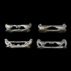 2. Art Deco French animal knife rests monkey hen cockerel swan