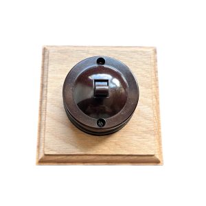 Single recessed natural oak pattress for Bakelite Dolly Switch – solid oak, unfinished surface
