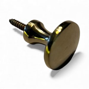 Solid brass shutter knob in a polished finish