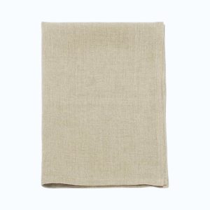 Plain linen tea towel natural colour with hanging loop
