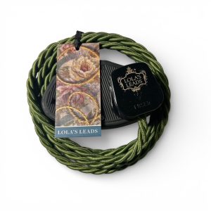 Pesto green fabric covered extension lead 2m
