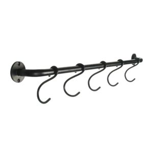 Utility Black Hook Rail with S Hooks
