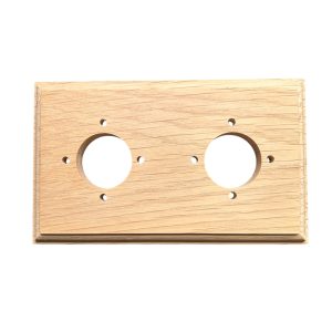 2 Gang natural oak pattress, pre-drilled for Bakelite switches – discontinued item, last few remaining