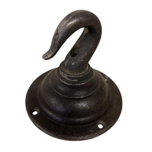 Large antiqued iron ceiling rose with chandelier hook – ideal for industrial lighting, plants, or home décor