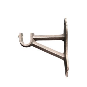 Cast iron curtain rail bracket with drop-in grub screw fitting, antique wax finish, designed to hold 15mm rod
