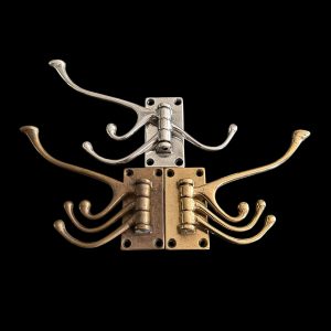 Triple swing wall hook with three swivel arms – Italian-made, part of matching Classic bathroom range. Available in Antique Brass, Polished Brass & Antique Silver