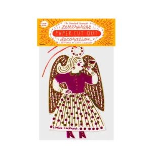 Letterpress decorations by Louise Lockhart, made from hot-foil printed die cuts, inspired by Mexican tin folk art