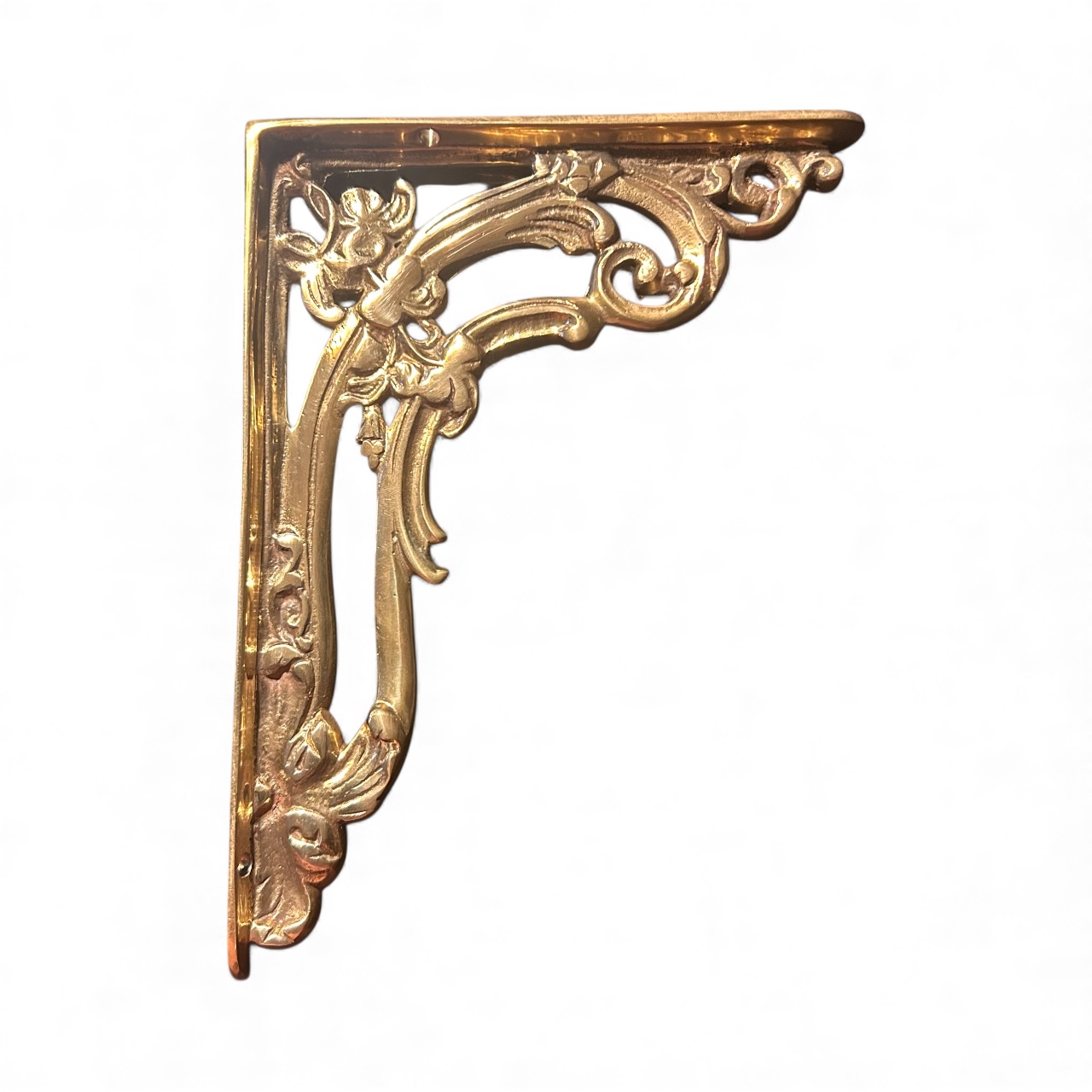 Scroll Bracket – Medium – Brass