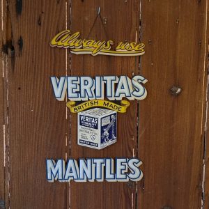 background, showing “Always use”, “Veritas” with product box, and “Mantles”.