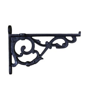 Cast iron decorative shelf bracket with lipped edge antique iron