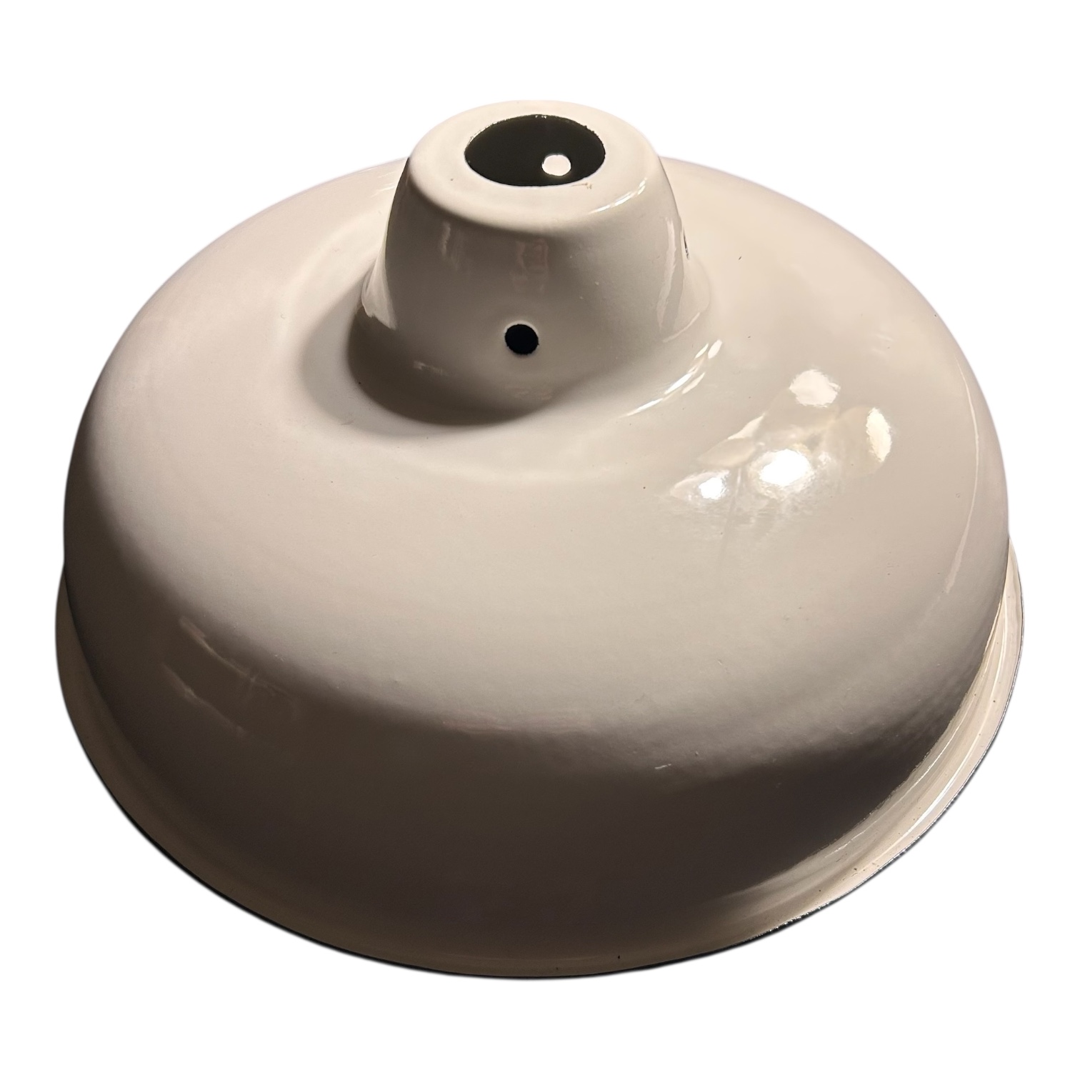 Enamel Dome Shade – White with Black Rim – B22