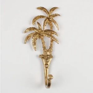 Gold palm tree wall hook decorative tropical coat hook