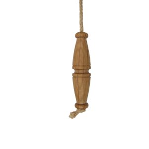 Oak toggle rope pull with jute cord oiled oak
