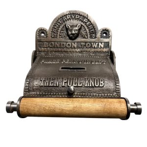 London Town Penny Slot Toilet Roll Holder Antique Iron