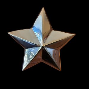 Brass star shaped front door knocker 16cm