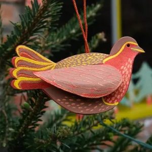 Robin Screen Printed Bird Decoration – Red & Yellow | East End Press