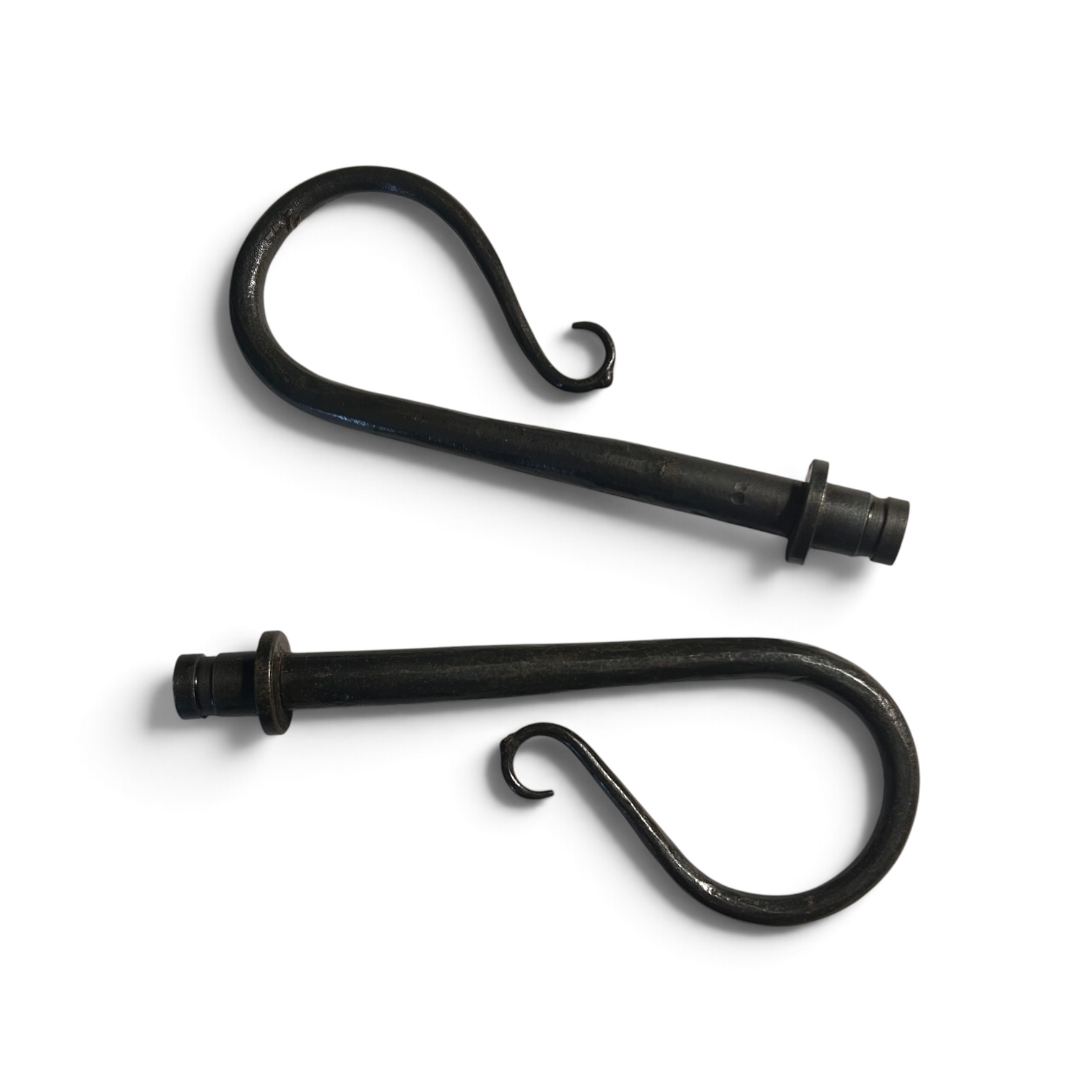 Shepherd’s Crook Curtain Finials – Beeswax – Pair